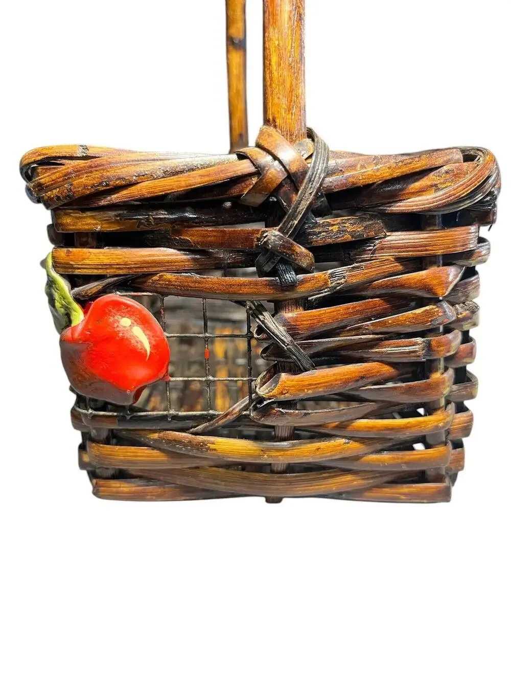 Farmhouse Apple Wicker Country Girl Fruit Basket